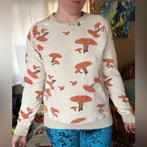 Mushroom pull over sweater, size small